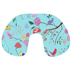 Birds And Flowers Travel Neck Pillow by fabqa