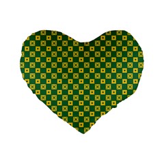 Df Green Domino Standard 16  Premium Heart Shape Cushions by deformigo