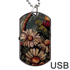 Old Embroidery 1 1 Dog Tag Usb Flash (one Side) by bestdesignintheworld