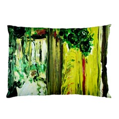 Old Tree And House With An Arch 8 Pillow Case (two Sides) by bestdesignintheworld