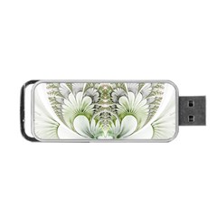 Fractal Delicate White Background Portable Usb Flash (two Sides) by HermanTelo