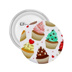 Seamless Pattern Yummy Colored Cupcakes 2 25  Buttons by Wegoenart