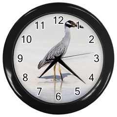 Beach Heron Bird Wall Clock (black) by TheLazyPineapple