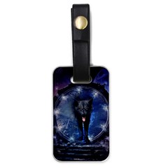 Awesome Wolf In The Gate Luggage Tag (one Side) by FantasyWorld7