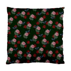 Dark Floral Butterfly Green Standard Cushion Case (two Sides) by snowwhitegirl