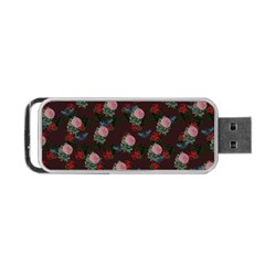 Dark Floral Butterfly Burgundy Portable Usb Flash (one Side) by snowwhitegirl