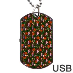 Fiola Pattern Brown Dog Tag Usb Flash (two Sides) by snowwhitegirl