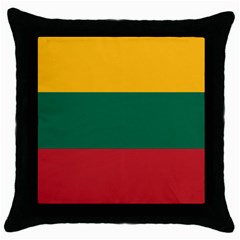 Lithuania Flag Throw Pillow Case (black) by FlagGallery