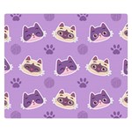 Cute Colorful Cat Kitten With Paw Yarn Ball Seamless Pattern Double Sided Flano Blanket (Small)  50 x40  Blanket Back