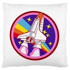 Pink Rainbow Rocket Standard Flano Cushion Case (one Side) by Wegoenart