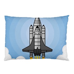 Rocket Shuttle Spaceship Science Pillow Case (two Sides) by Wegoenart