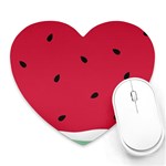 Minimalist Summer Watermelon Wallpaper Heart Mousepads Front