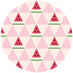 Seamless Pattern Watermelon Slices Geometric Style Wooden Puzzle Round by Nexatart