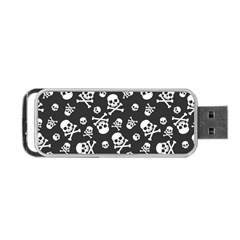 Skull Crossbones Seamless Pattern Holiday Halloween Wallpaper Wrapping Packing Backdrop Portable Usb Flash (one Side) by Nexatart