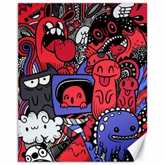 Abstract Grunge Urban Pattern With Monster Character Super Drawing Graffiti Style Vector Illustratio Canvas 11  X 14  by Nexatart