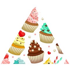 Seamless Pattern Yummy Colored Cupcakes Wooden Puzzle Triangle by Nexatart