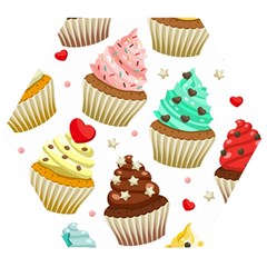 Seamless Pattern Yummy Colored Cupcakes Wooden Puzzle Hexagon by Nexatart