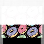 Colorful Donut Seamless Pattern On Black Vector Rectangular Jigsaw Puzzl Front