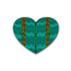 Shimmering Colors From The Sea Decorative Rubber Coaster (heart)  by pepitasart