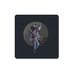 Illustration Drunk Astronaut Square Magnet by Vaneshart