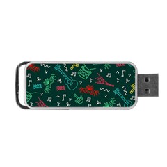 Guitars Musical Notes Seamless Carnival Pattern Portable Usb Flash (one Side) by Vaneshart