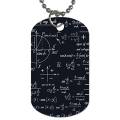 Mathematical Seamless Pattern With Geometric Shapes Formulas Dog Tag (one Side) by Vaneshart