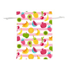 Tropical Fruits Berries Seamless Pattern Lightweight Drawstring Pouch (l) by Vaneshart