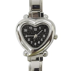 Math Equations Formulas Pattern Heart Italian Charm Watch by Vaneshart