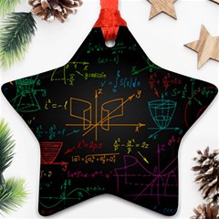 Mathematical Colorful Formulas Drawn By Hand Black Chalkboard Ornament (star) by Vaneshart