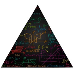 Mathematical Colorful Formulas Drawn By Hand Black Chalkboard Wooden Puzzle Triangle by Vaneshart