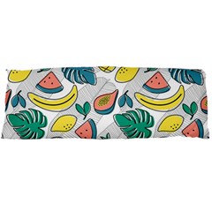 Seamless Pattern Tropical Fruit Banana Watermelon Papaya Lemon Orange Monstera Body Pillow Case Dakimakura (two Sides) by Vaneshart