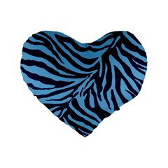 Zebra 3 Standard 16  Premium Flano Heart Shape Cushions by dressshop