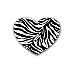 Zebra 1 Rubber Coaster (heart)  by dressshop