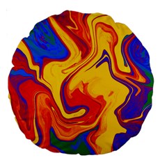 Gay Pride Swirled Colors Large 18  Premium Round Cushions by VernenInk