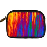 Gay Pride Rainbow Vertical Paint Strokes Digital Camera Leather Case Front