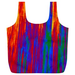 Gay Pride Rainbow Vertical Paint Strokes Full Print Recycle Bag (xl) by VernenInk