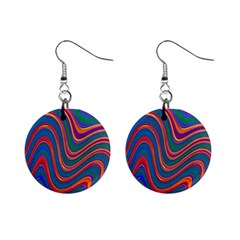 Gay Pride Rainbow Wavy Thin Layered Stripes Mini Button Earrings by VernenInk