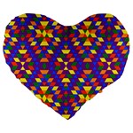 Gay Pride Geometric Diamond Pattern Large 19  Premium Heart Shape Cushions Front