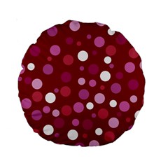 Lesbian Pride Flag Scattered Polka Dots Standard 15  Premium Round Cushions by VernenInk