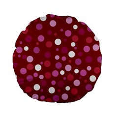 Lesbian Pride Flag Scattered Polka Dots Standard 15  Premium Flano Round Cushions by VernenInk