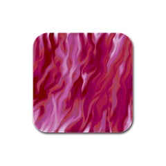 Lesbian Pride Abstract Smokey Shapes Rubber Square Coaster (4 Pack)  by VernenInk