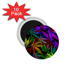 Ganja In Rainbow Colors, Weed Pattern, Marihujana Theme 1 75  Magnets (10 Pack)  by Casemiro