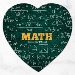 Realistic-math-chalkboard-background Jigsaw Puzzle (heart) by Vaneshart