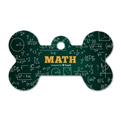 Realistic-math-chalkboard-background Dog Tag Bone (two Sides) by Vaneshart