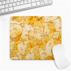 Cheese Slices Seamless Pattern Cartoon Style Large Mousepads by BangZart