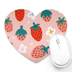 Strawberry Seamless Pattern Heart Mousepads by BangZart