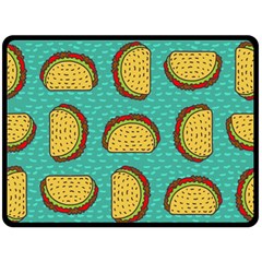 Taco Drawing Background Mexican Fast Food Pattern Fleece Blanket (large)  by BangZart