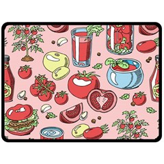 Tomato Seamless Pattern Juicy Tomatoes Food Sauce Ketchup Soup Paste With Fresh Red Vegetables Fleece Blanket (large)  by BangZart