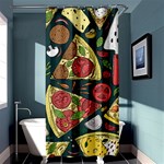 Vector seamless pizza slice pattern hand drawn pizza illustration great background Shower Curtain 36  x 72  (Stall)  Curtain(36 X72 ) - 33.26 x66.24  Curtain(36 X72 )