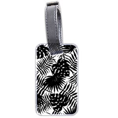 Black And White Tropical Leafs Pattern, Vector Image Luggage Tag (two Sides) by Casemiro